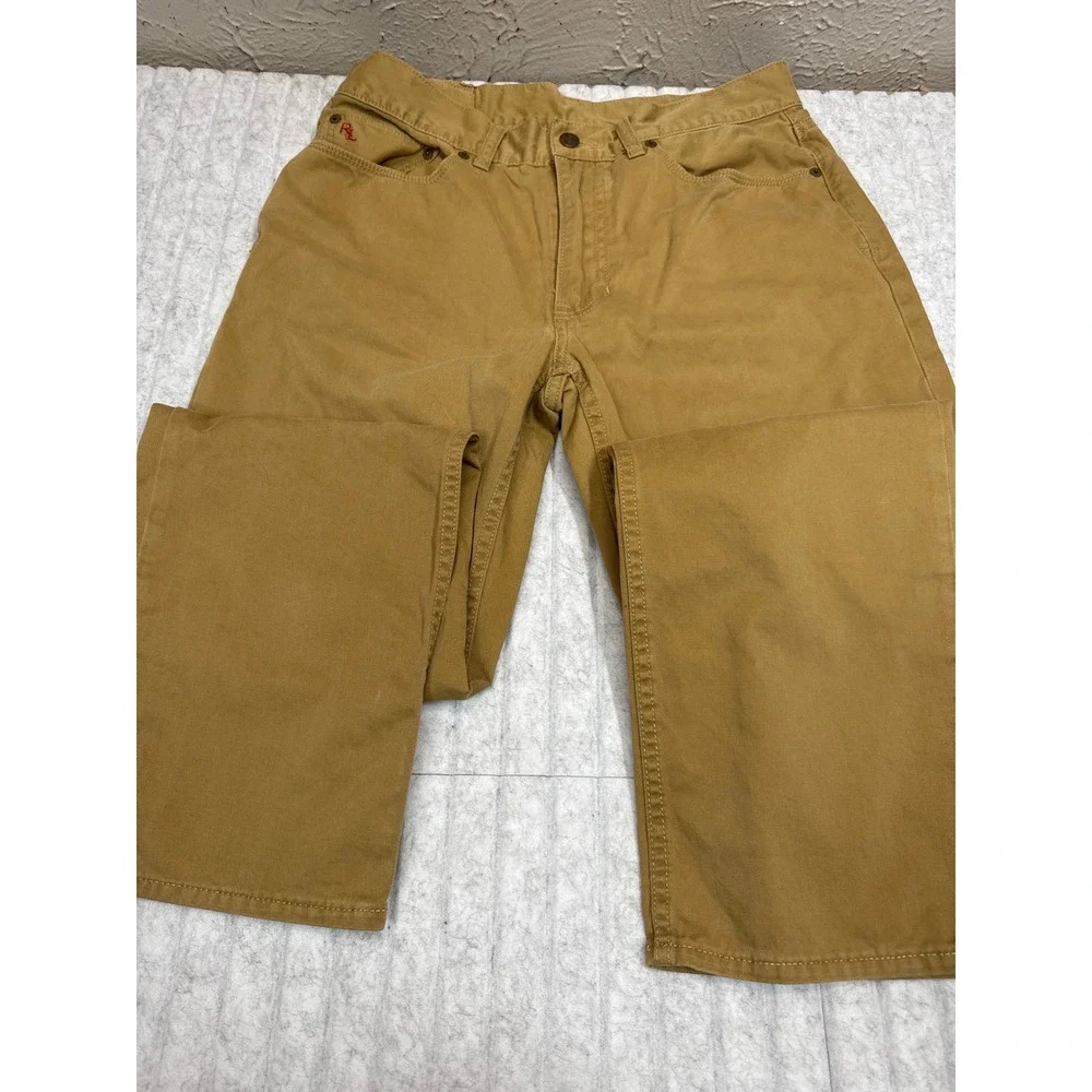 Polo Ralph Lauren Mens 32x30 Tan Khaki Cotton 5-Pocket Straight‎ Leg